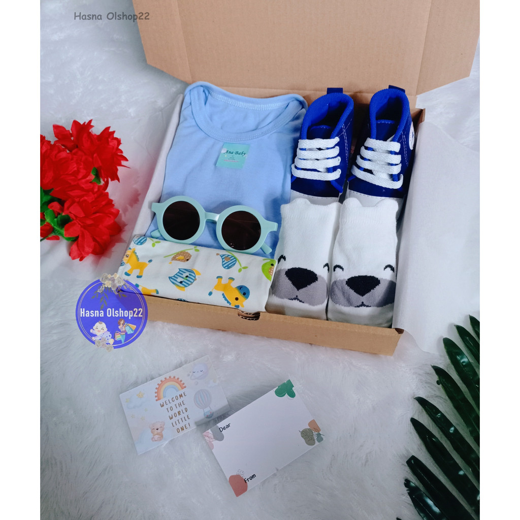 Hampers Bayi Newborn Baby Gift Set Unisex Kado Kelahiran Parcel Bayi Laki-laki Perempuan / Hasna Olshop Hampers Bayi