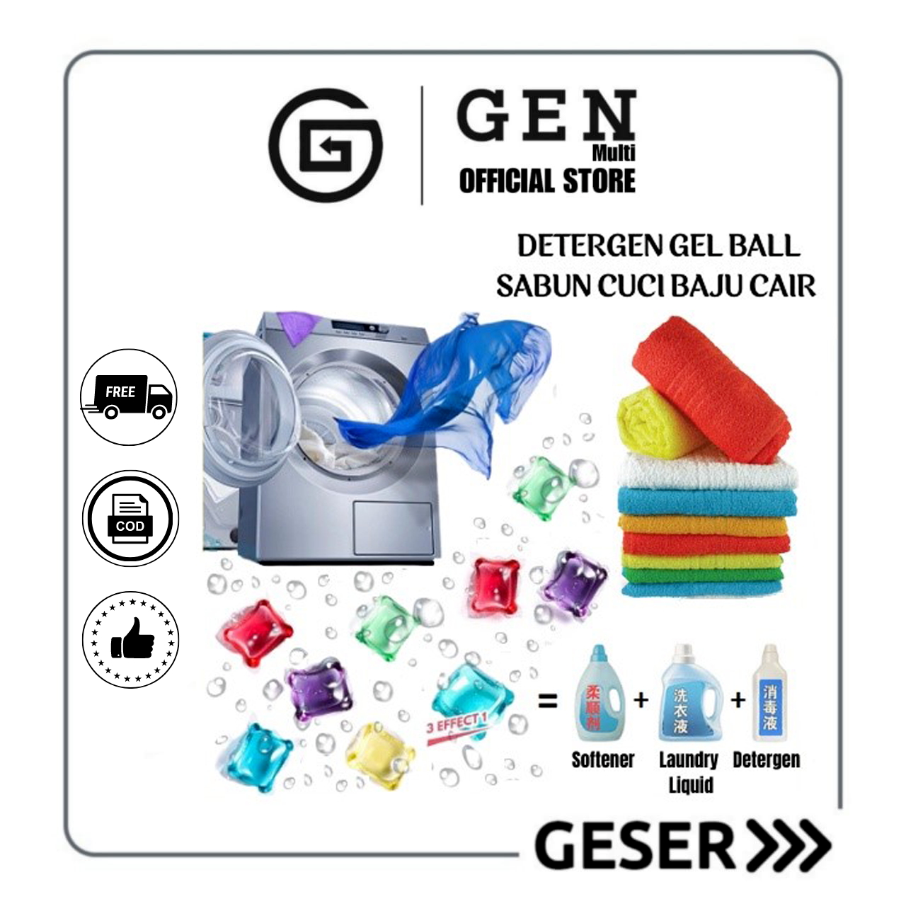 GEN - Detergen Laundry Gell Ball / Sabun Cair Cuci Baju / Detergen Bola Ajaib Mini