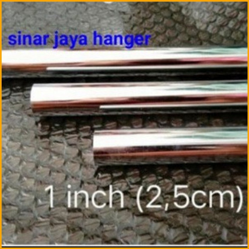 pipa bulat besi chrome ukuran   200cm/2m