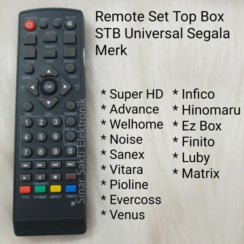 Remote STB Universal Remot Set Top Box Luby Matrix Noise Advance Welhome Venus