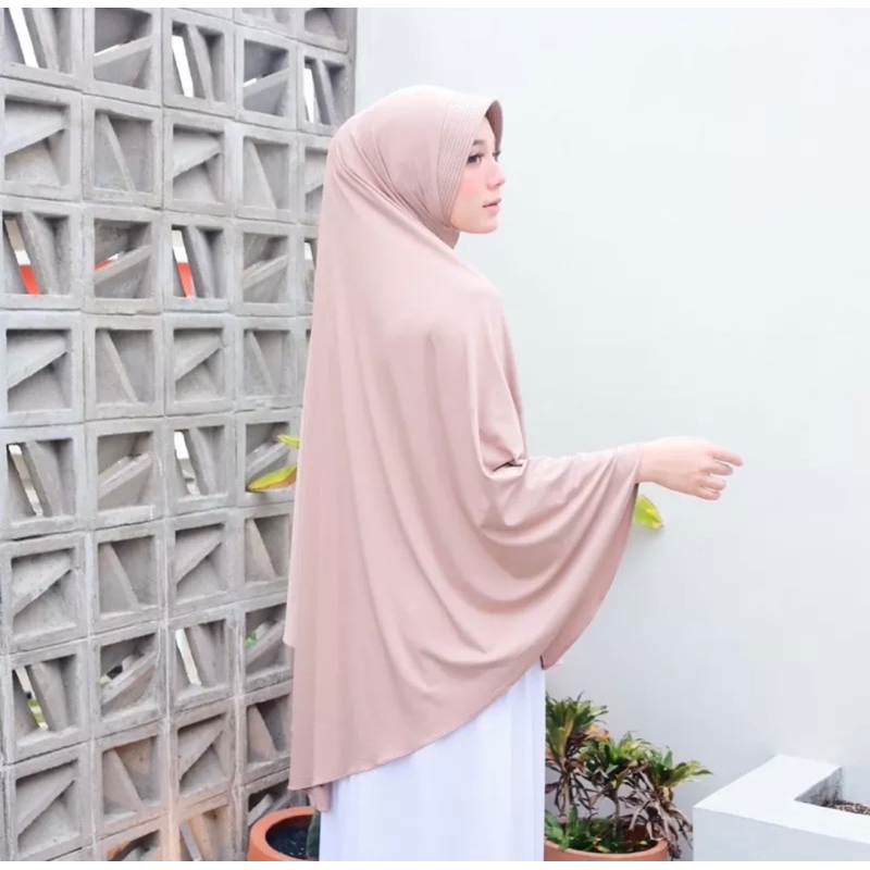 Hijab Bergo Hamidah Spandek Jersey Jilbab Instant Kerudung Jumbo XL