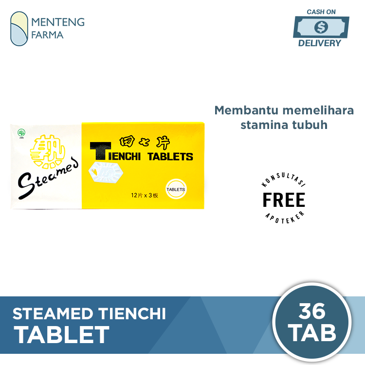 Steamed Tienchi Tablets Isi 36 - Herbal Memelihara Stamina Tubuh