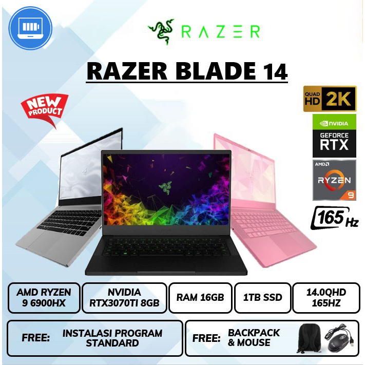 Laptop Razer Blade 14 Rtx3070ti Ram 16gb SSD 1tb 14.0&quot;QHD