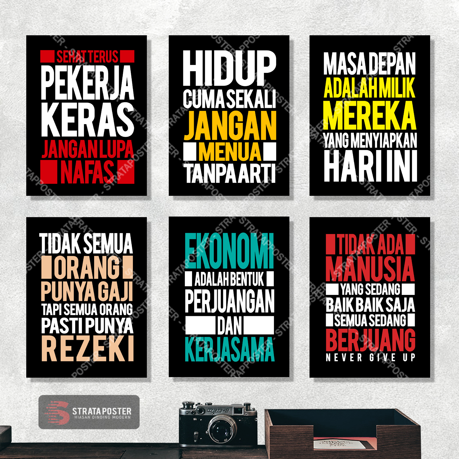 Hiasan dinding kata2 motivasi Wall decor Poster quotes