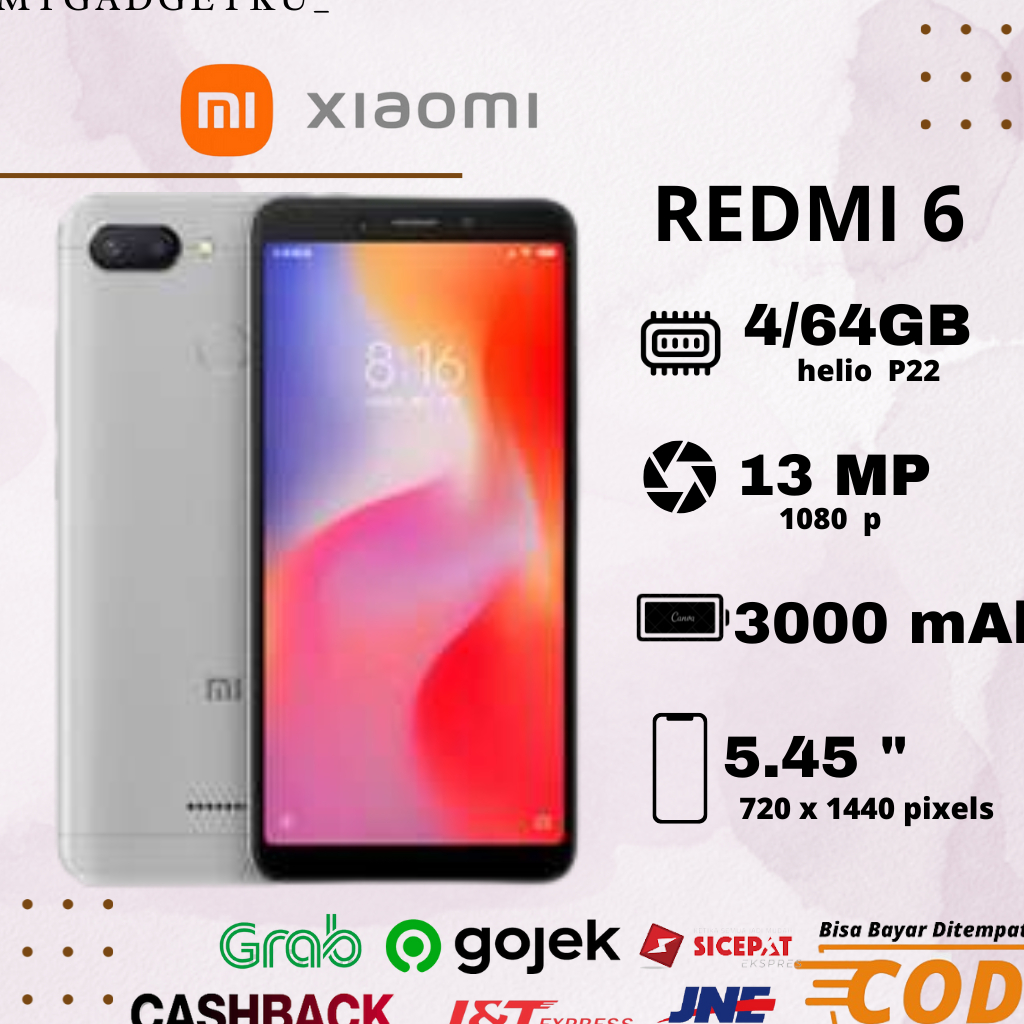 REDMI 6 RAM 4/64gb