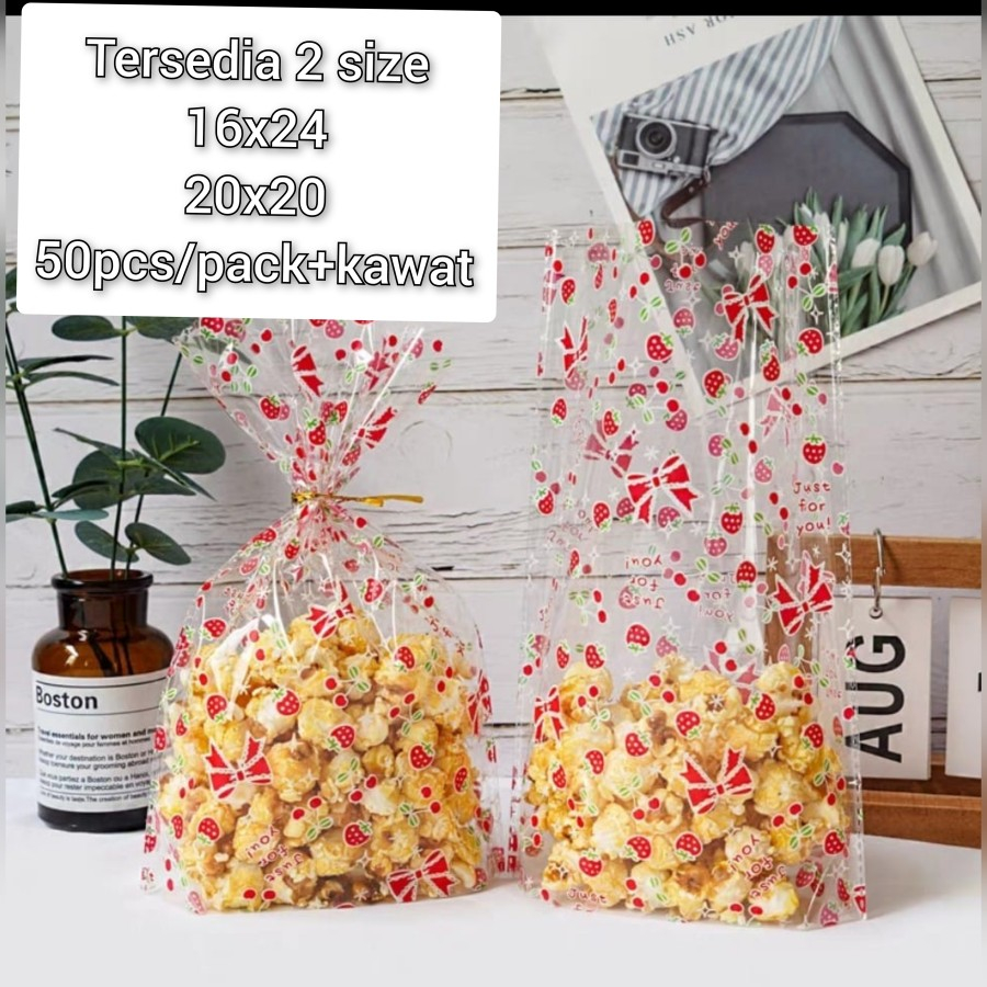 50pcs/pack PLASTIK ROTI COOKIES /GODDIE BAG HADIAH HAMPERS ULTAH PC-21