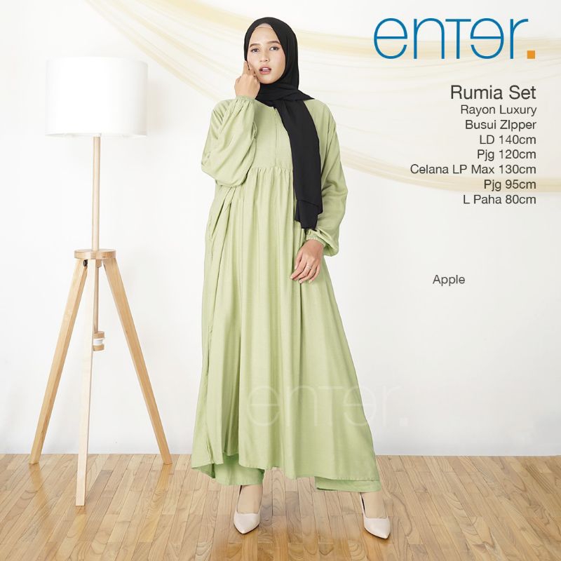 Handayanishop26 || RUMIA SET ORIGINAL BY ENTER SETLAN GAMIS DAN CELANA LD 140 cm SETELAN GAMIS JUMBO