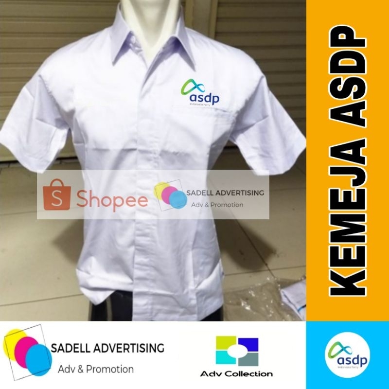 Kemeja ASDP Seragam ASDP Indonesia Ferry Putih Lengan Pendek Pria Terbaru