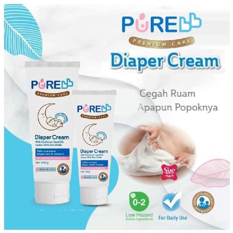 Pure Baby Diaper Cream 200gr - Krim Pencegah Iritasi dan Ruam Popok pada Bayi