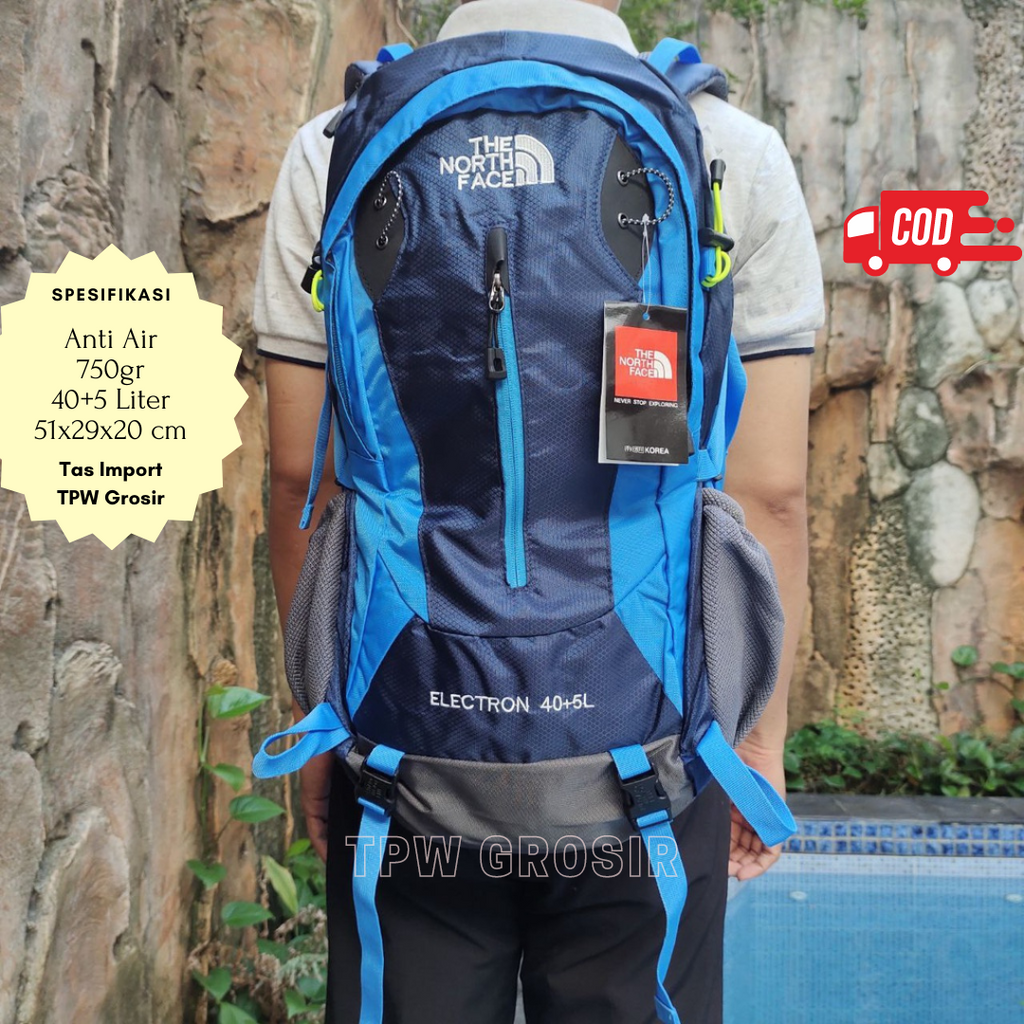 TAS SEKOLAH RANSEL PUNGGUNG PRIA THE NORTH FACE MURAH 40L