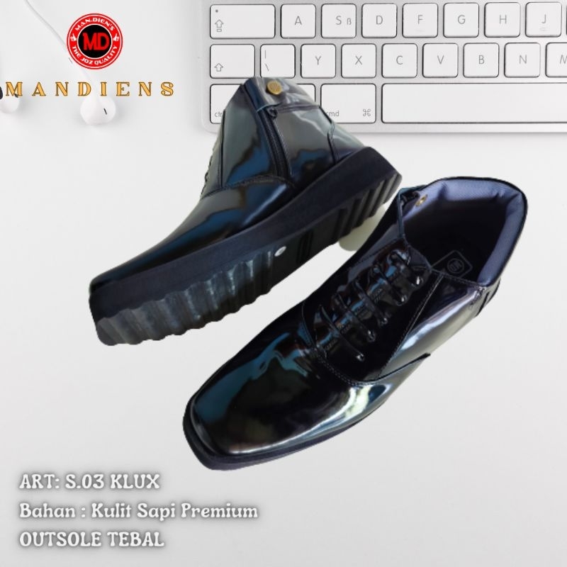 MANDIENS Sepatu Pdh Kulit Asli S.03 KDOF S.03 KLUX Sepatu Boots Pria Pdh OUTSOLE Tebal