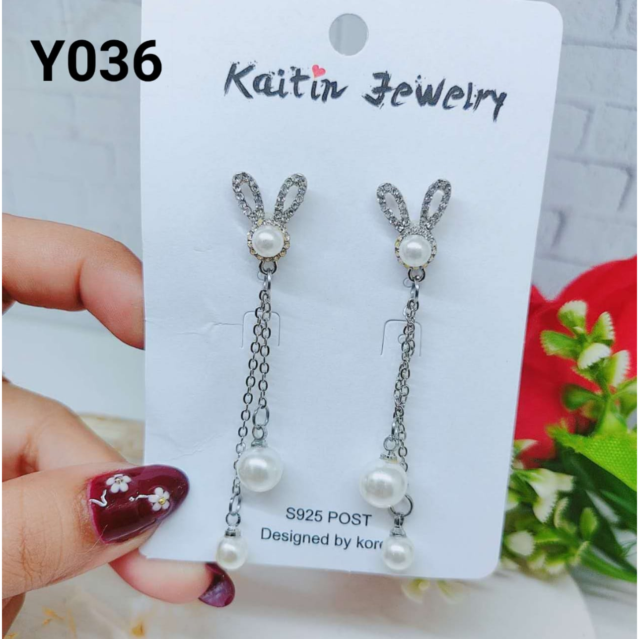 Anting Mutiara Perhiasan Wanita Y036/037