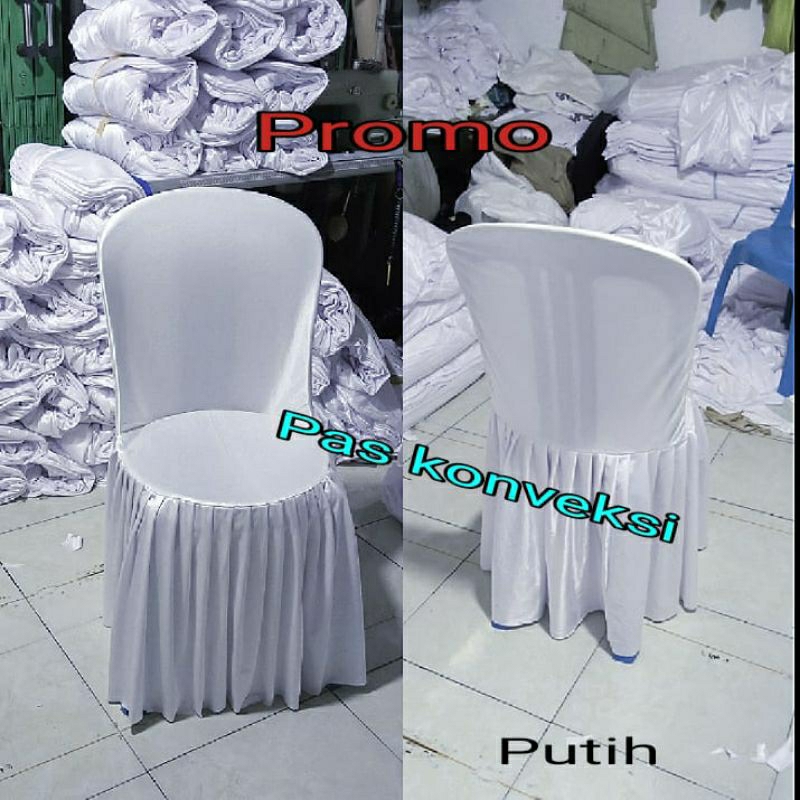 sarung/bungkus kursi putih untuk kursi napoli plastik &amp; merek kursi lainya beli 100 gratis 1 pcs