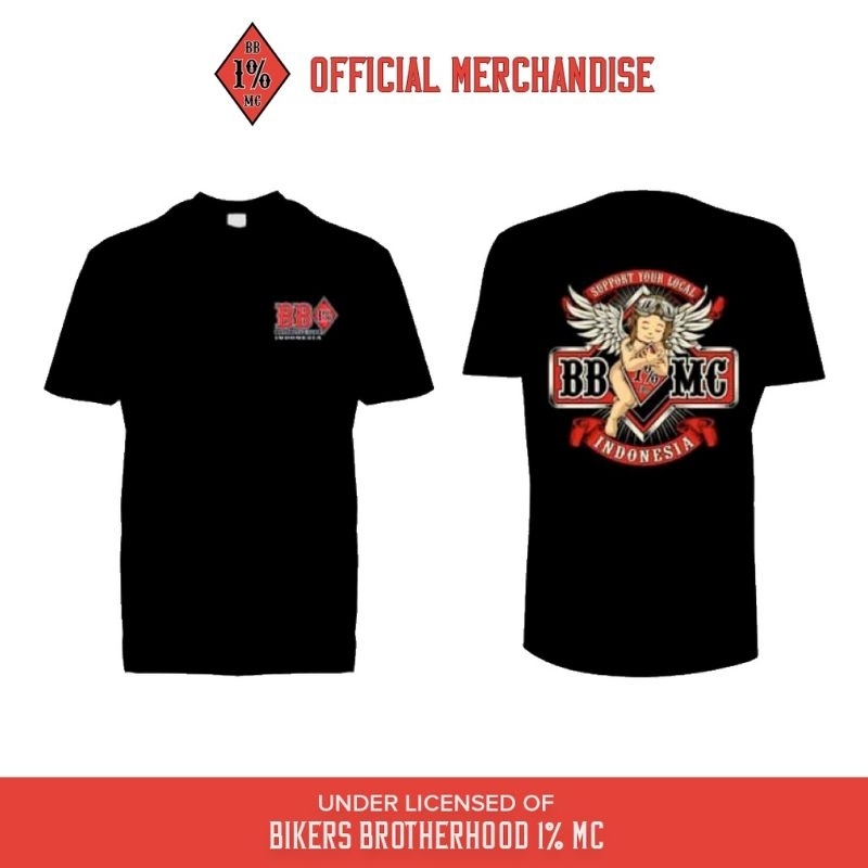 Baju Kaos Bikers Brother Angel Support Your Local BB 1% MC Indonesia