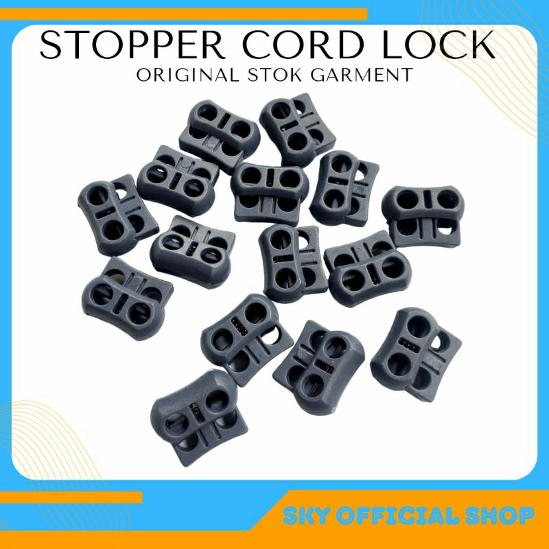 Stopper Tali Cord Lock Aksesoris Garment Pengunci Tali Nifco 2 Lubang Pig