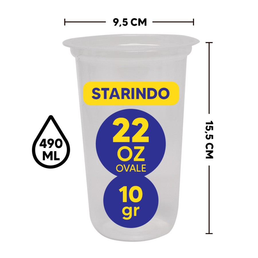 CUP STARINDO 22 OZ FLAT