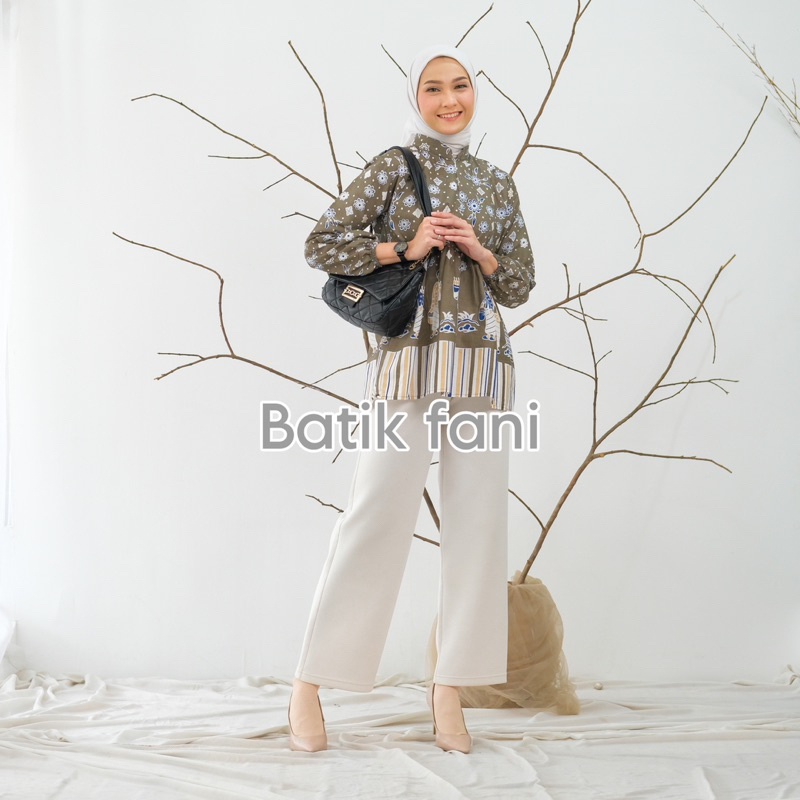 BAJU BATIK WANITA MODERN MONALISA GENES M,L,XL asli PEKALONGAN