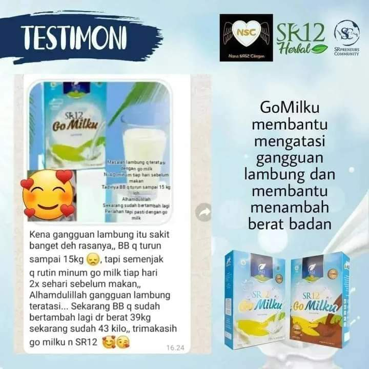 GOMILKU SR12 200GR | GO MILKU SR12 200GR SUSU ETAWA HALAL BPOM MENINGKATKAN KESEHATAN IMUN TUBUH / GOMILK