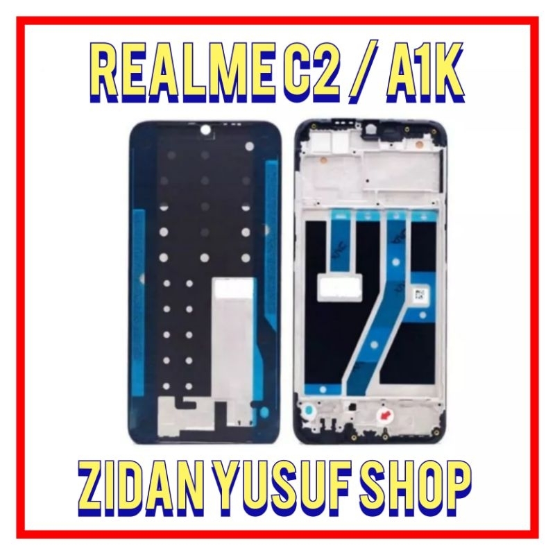 FRAME TULANG TENGAH TATAKAN DUDUKAN LCD REALME C2 / OPPO A1K ORIGINAL