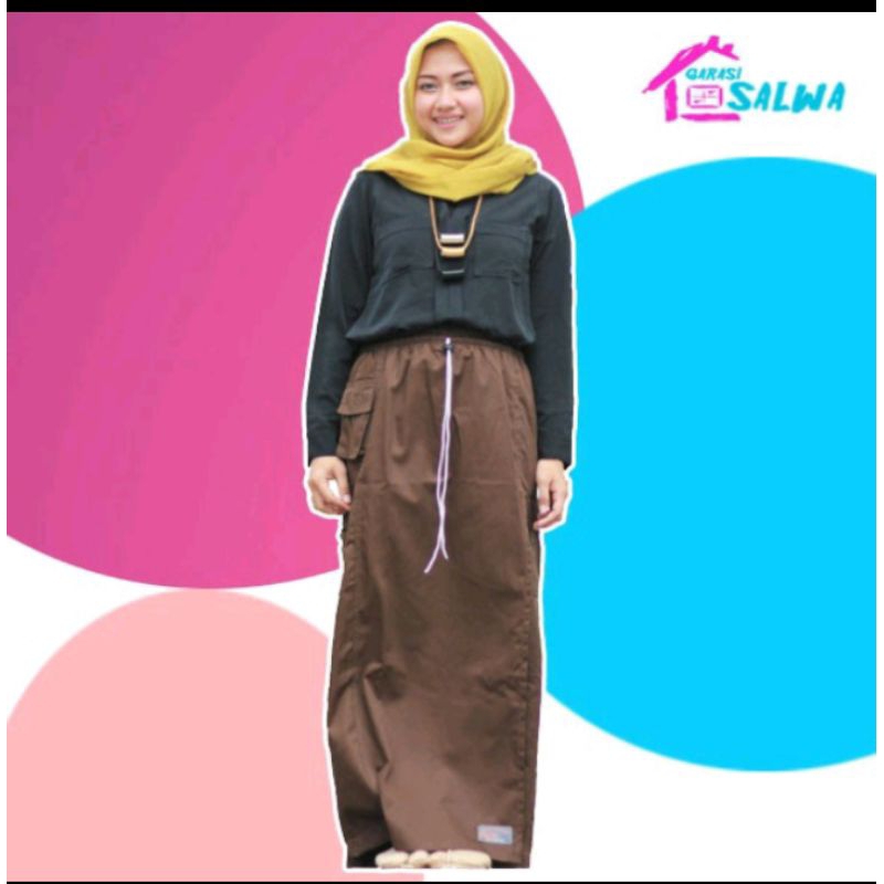 Celana olahraga wanita muslimah - Rok celana - Rok celana warna coklat paramuka