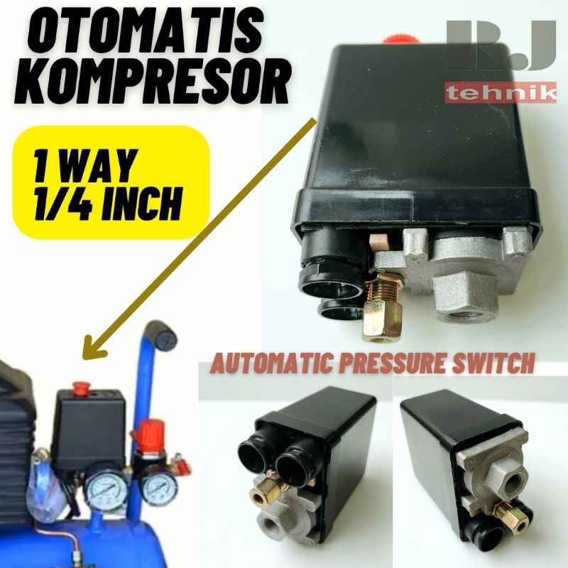 Otomatis Kompresor Angin Automatic Pressure Switch Compressor 1 Way / 1 Lubang
