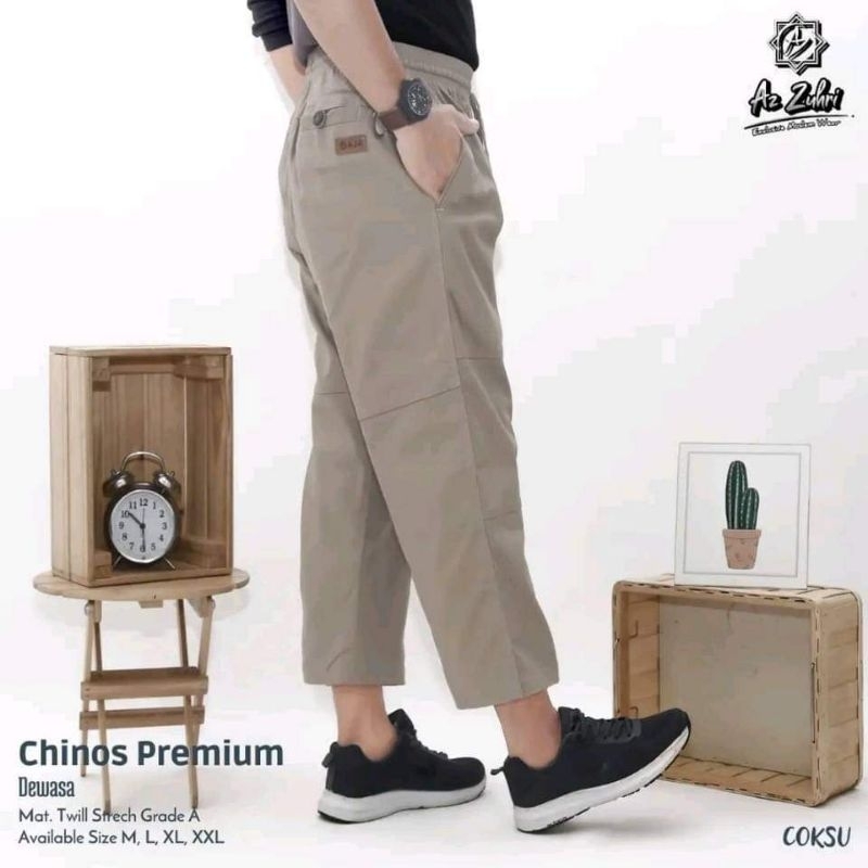 AZ-ZUHRI Sirwal Chinos Premium - Sirwal dewasa premium jumbo - Sirwal Bahan Katun Twill -  Sirwal de