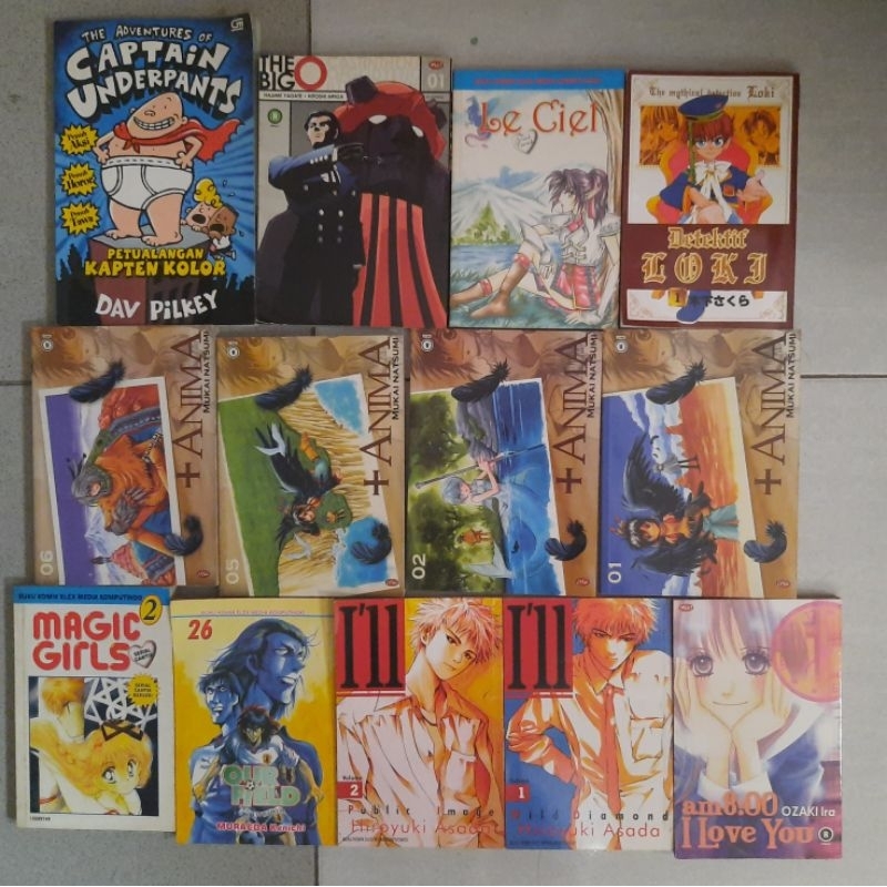 [Preloved] KOMIK Sailor Moon Crayon Shinchan Serial Cantik +Anima I'll Le Ciel Detektif Loki Magic G