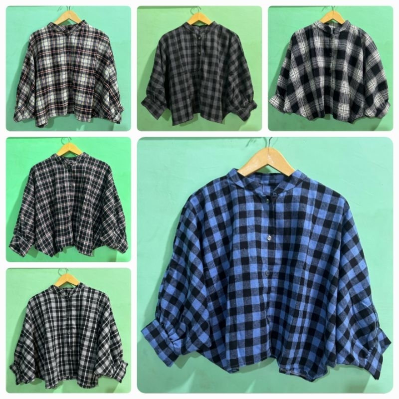 Kemeja Tamara Batwing Flanel Wanita