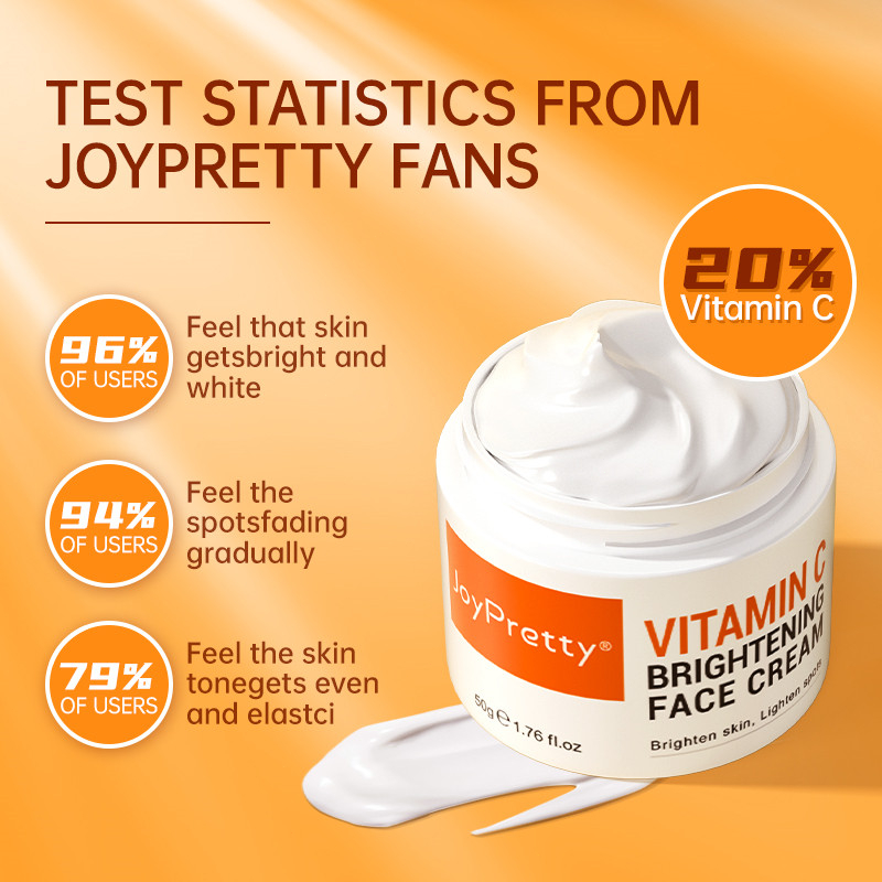 JoyPretty Vitamin C Whitening Freckle Cream Krim Penghilang Bintik 50g Krim Siang Pelembab Pencerah Wajah dengan Vitamin c