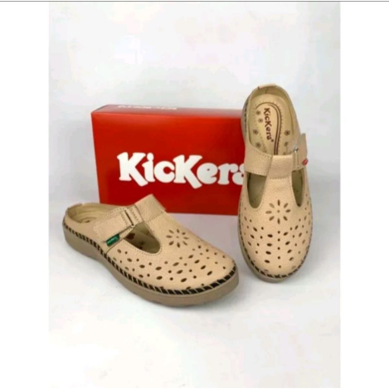 sepatu sandal wanita kickers kulit asli. Sl btg 09 kulit