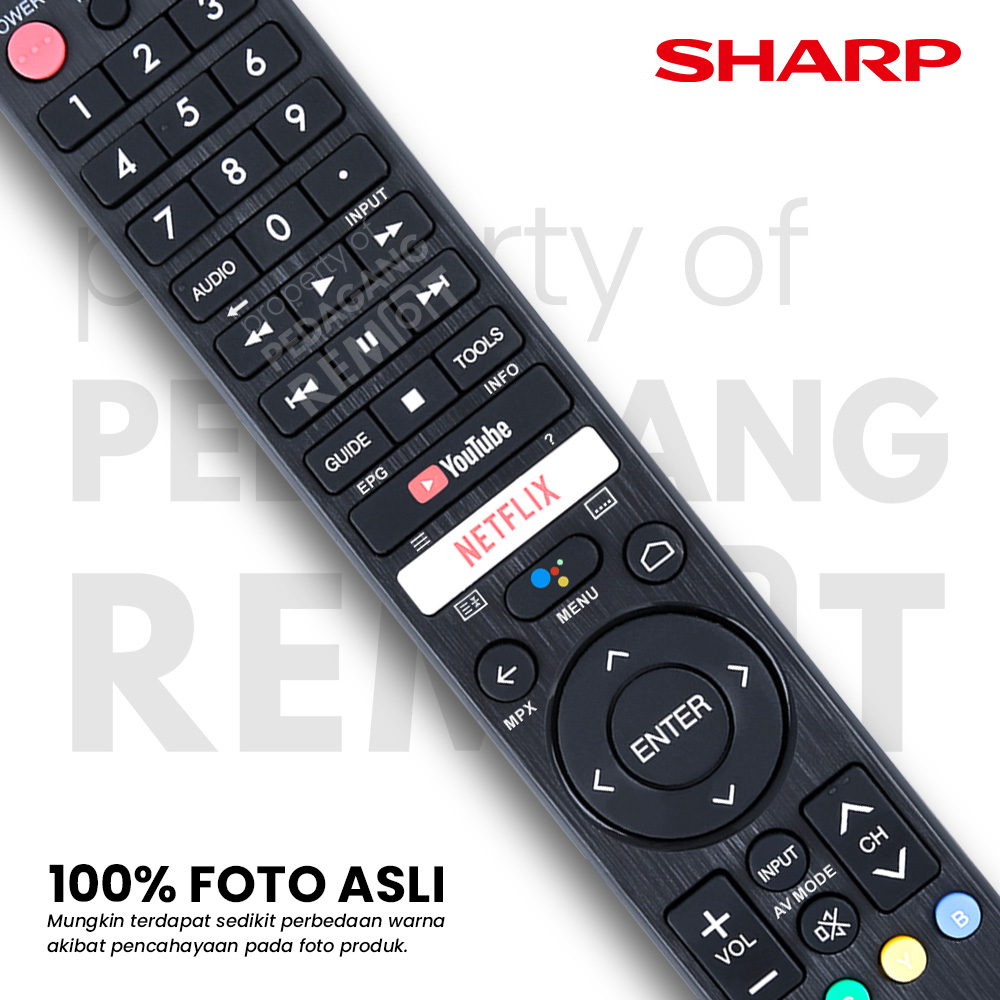 Remot Remote TV Sharp Aquos LCD LED Smart Android TV GB326WJSA IR (Non Voice Command) 2T-C42BG1i 2T-C50BG1i