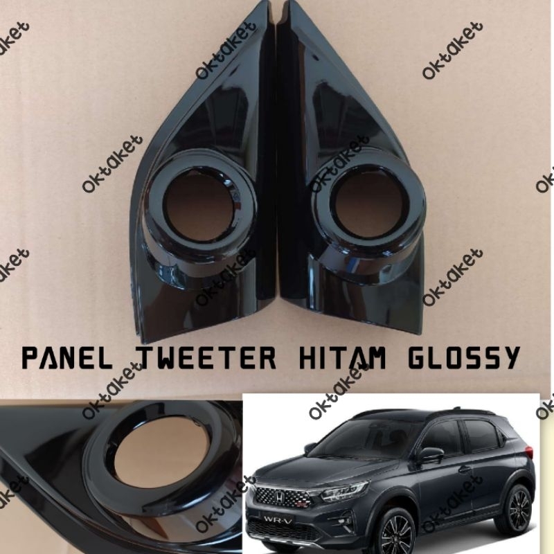 cover panel tweeter Honda WRV 2022 2023 hitam Wood carbon