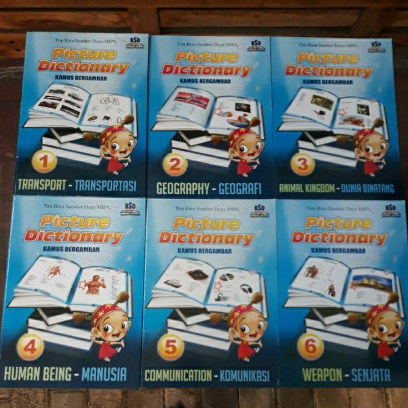 PICTURE DICTIONARY kamus bergambar 1 set 11 buku berwarna