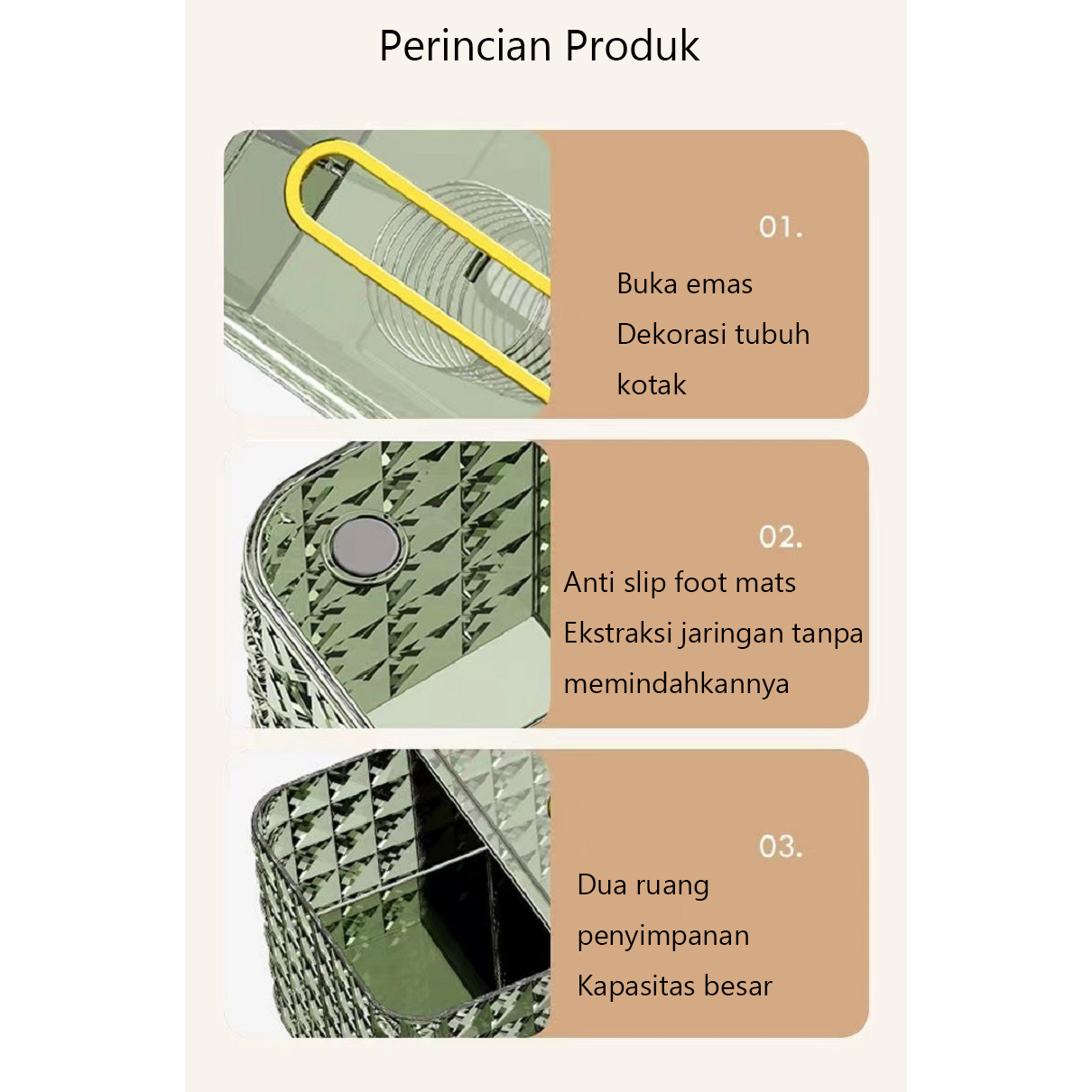 Mi.more Kotak Tempat Penyimpanan Tisu / Kotak Tisu Serbaguna / Pembangunan Musim Semi