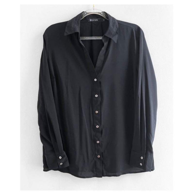 Cortelle black long sleeve button down shirt