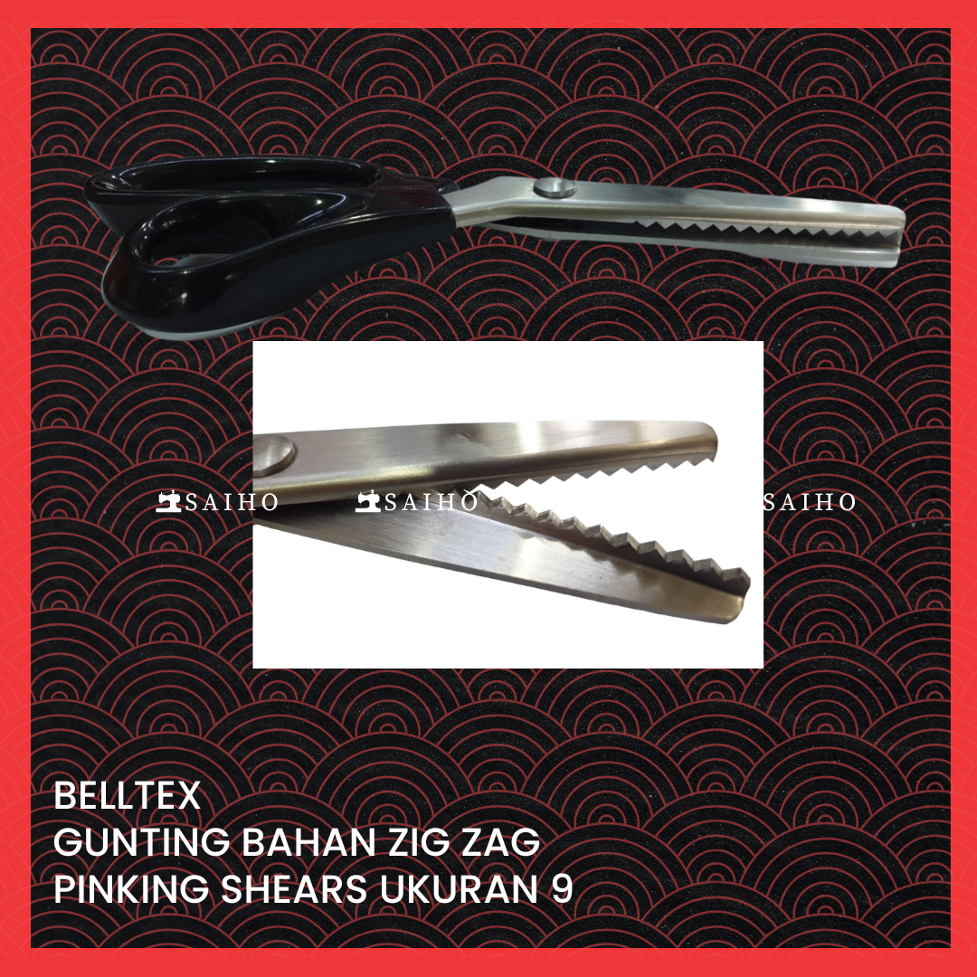 Gunting Bahan Kain ZigZag / Pinking Shears BELLTEX Ukuran 9 Inch