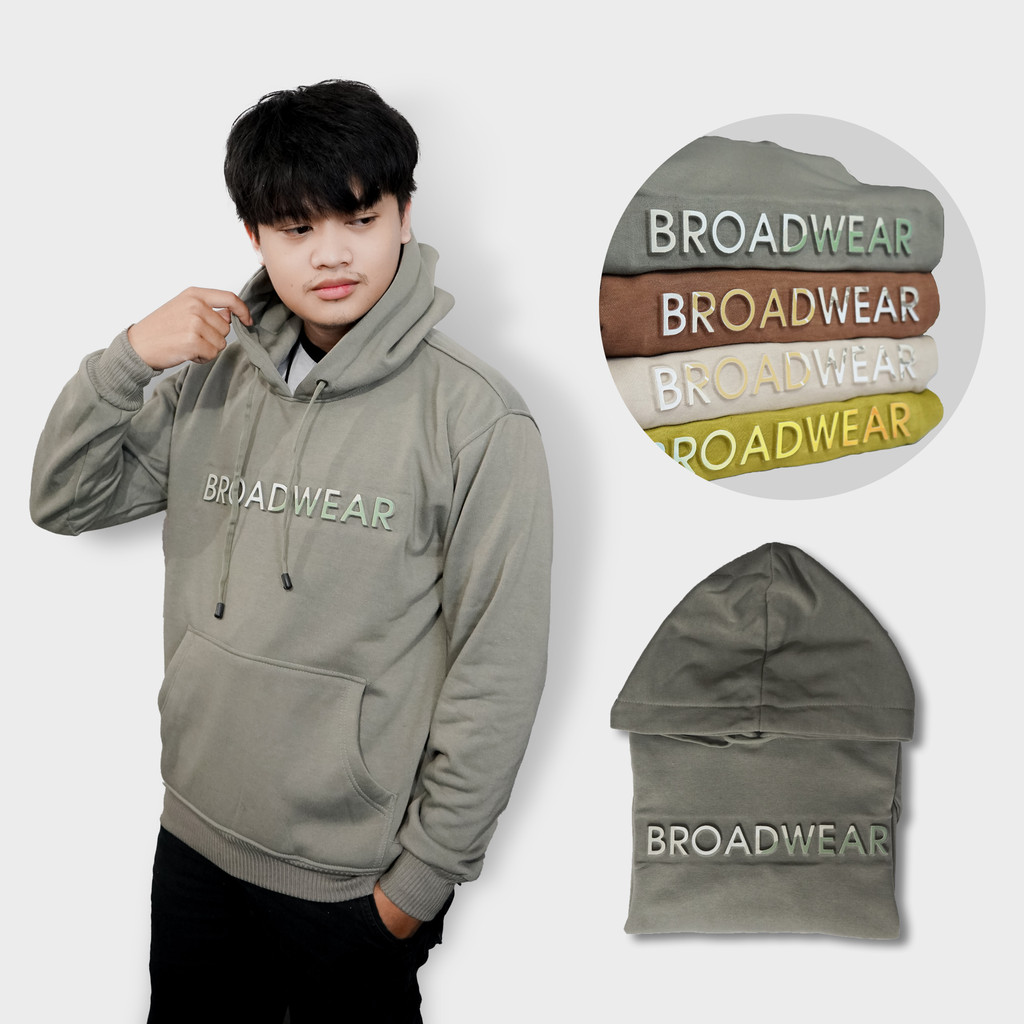 JAKET HOODIE  PRIA WANITA PULLOVER  EMBOS TIMBUL PRINTING BROADWEAR