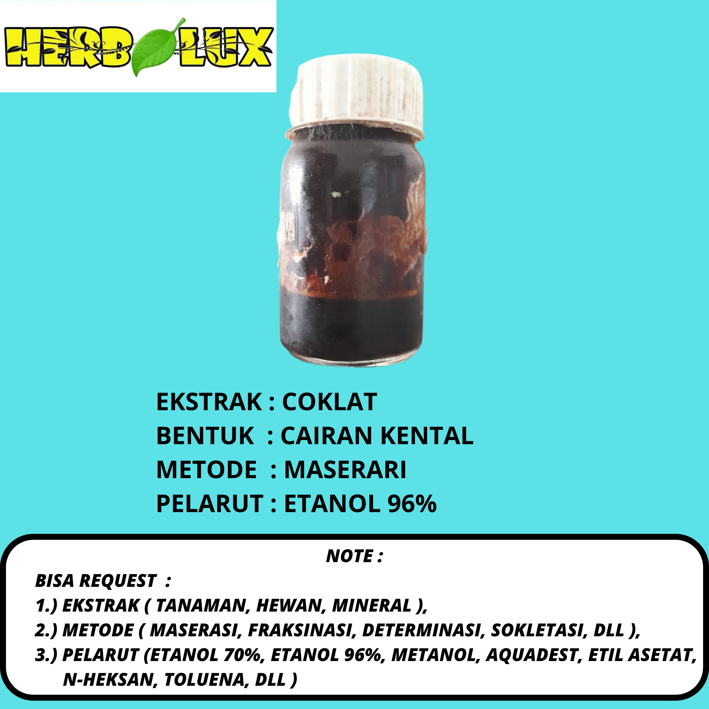 EKSTRAK COKLAT 50 GRAM DAN 100 GRAM BEST QUALITY HERBALUX