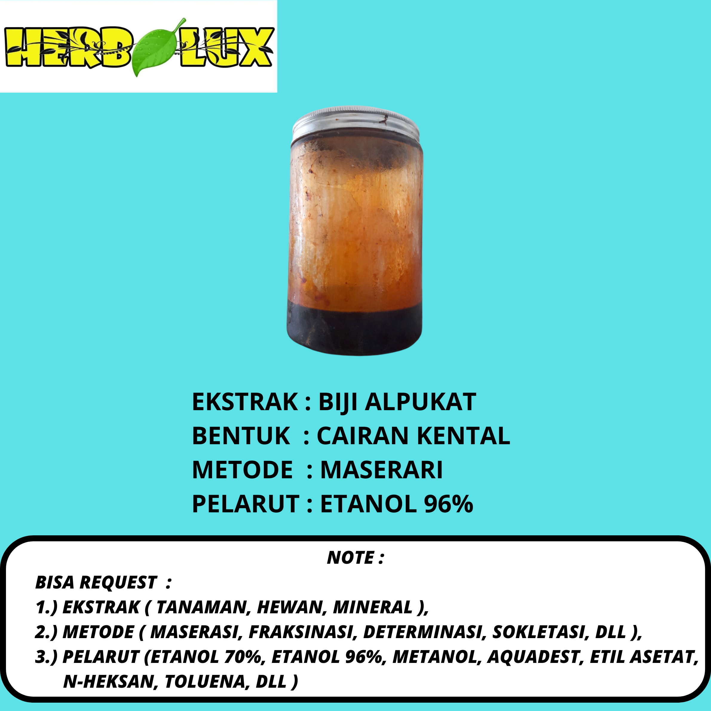 EKSTRAK BIJI ALPUKAT 50 GRAM DAN 100 GRAM BEST QUALITY HERBALUX