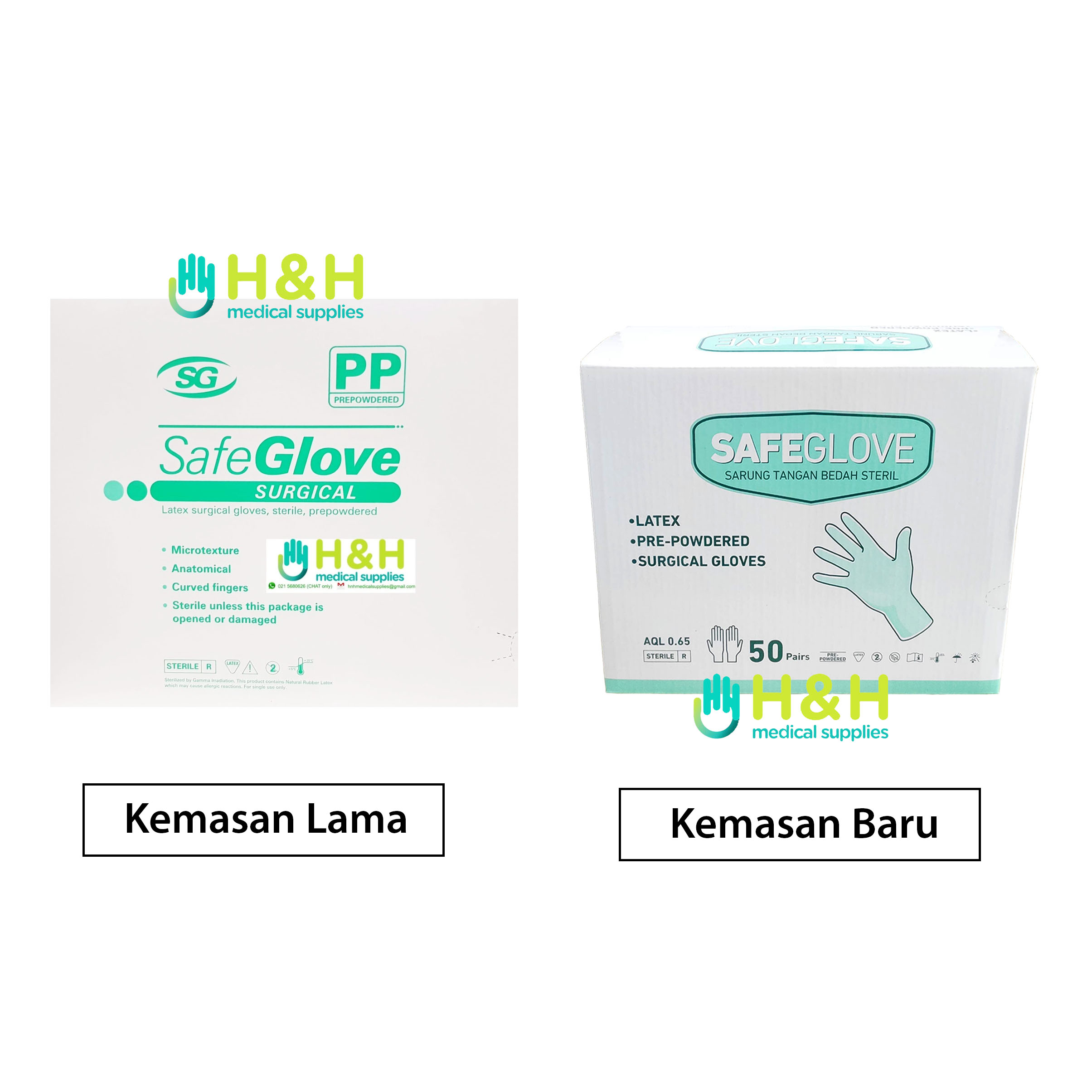 Sarung Tangan Sterile Safe Glove Latex Powder / Safe Glove Surgical PP / Safe Glove Surgical Powder