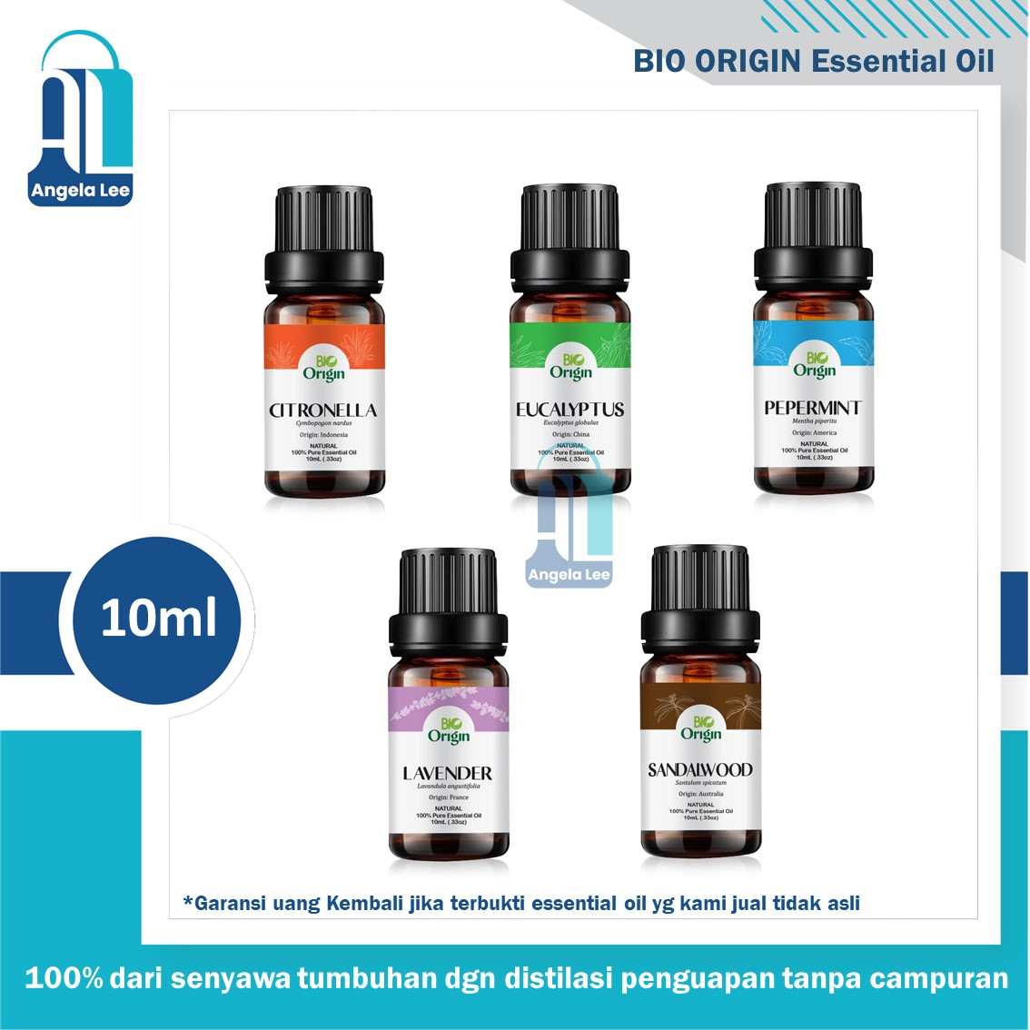 BIO ORIGIN Pure Essential Oil 100% Murni Minyak Esensial Aromatherapy 10ml