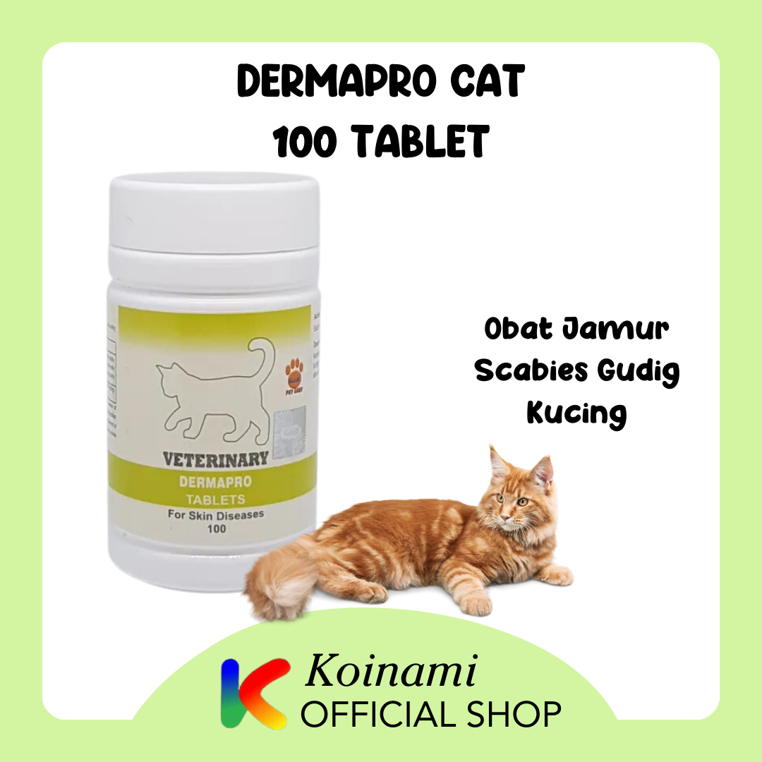 DERMAPRO cat 100 tablet / raid all / veterinary / obat jamur scabies gudig / kulit / kucing