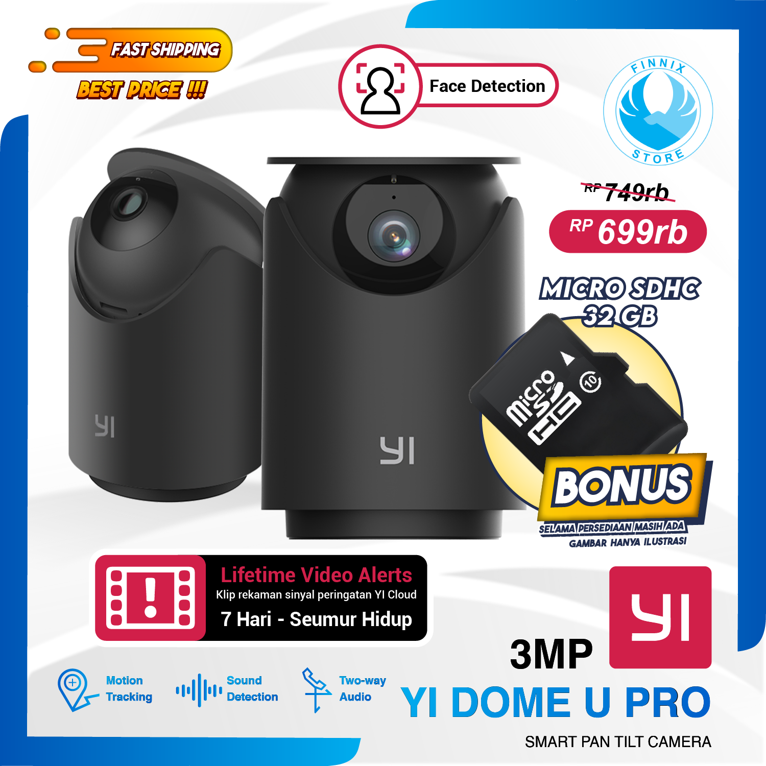 CCTV Yi Dome Camera U PRO 1296P 3MP IP Camera - Garansi Resmi