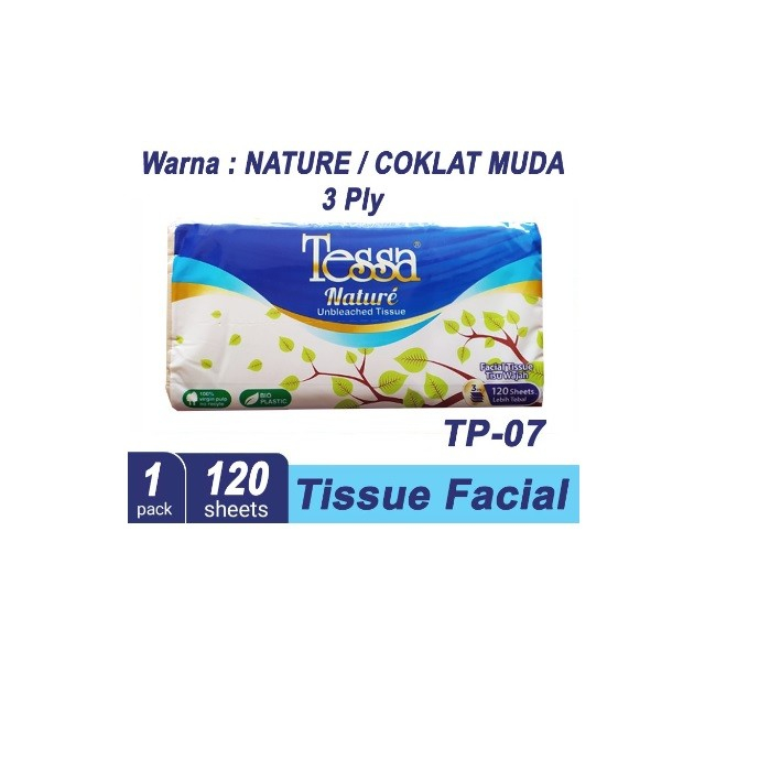 Tisu Tessa 120 Sheets 3 Ply TP07 / Tissue Nature Facial SP 120 Sheet 3Ply / Tisu wajah 120s lembut higienis