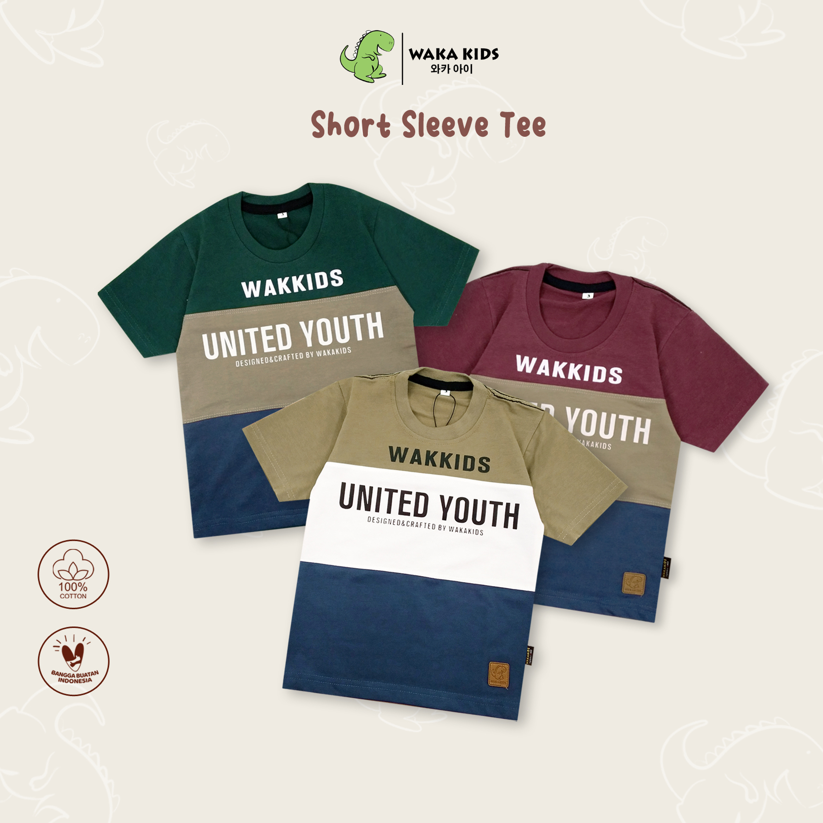 Wakakids Baju Anak Laki Laki Atasan Kaos Usia 1 - 4 Tahun Oblong Lengan Pendek Motif Tommy Life Unit