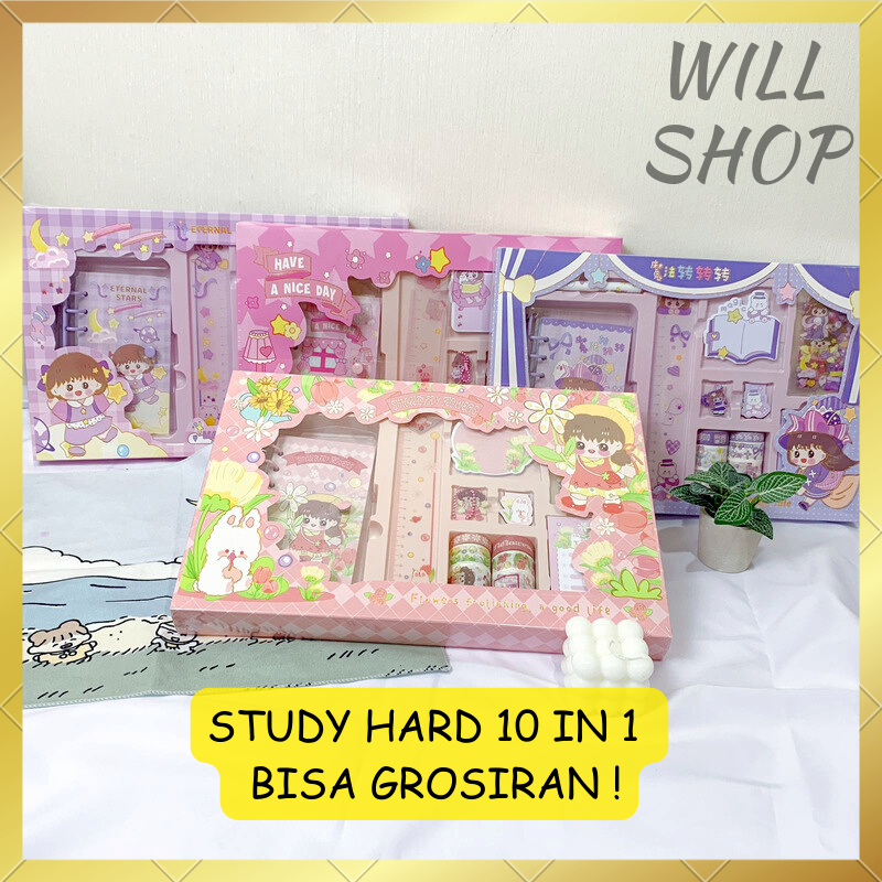 

JURNAL 10 IN 1 ATK STUDY HARD TERBARU VERSI 2 / PAKET LENGKAP STICKER NOTEBOOK SOLATIP DAN STIKY NOTES PENGGARIS TERMURAH BISA COD