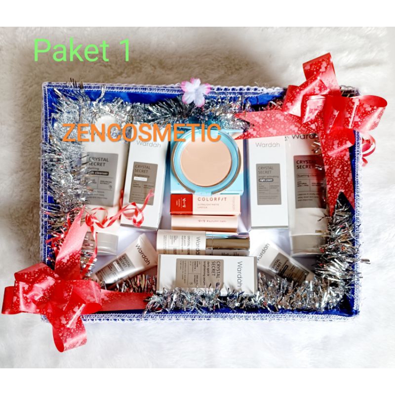 Wardah Crystal Secret Paket Komplit Seserahan/ Wardah Hantaran Nikah/Paket Kosmetik set Lamaran