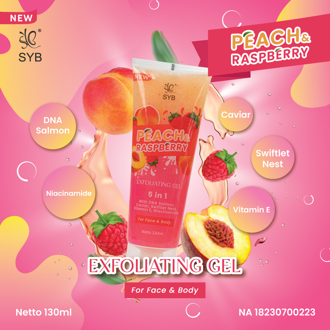 SYB EXFOLIATING GEL 5IN1 130ML PEACH &amp; RASPBERRY