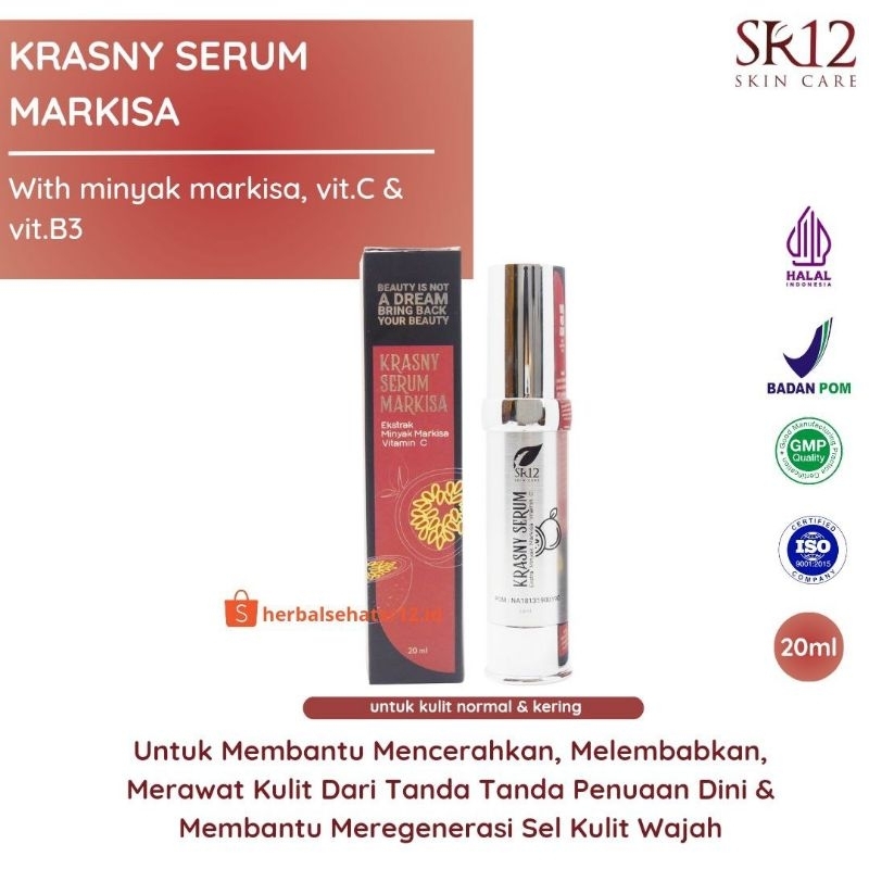 Krasny Serum SR12 - Serum Pencerah Kulit Kering dan Kusam