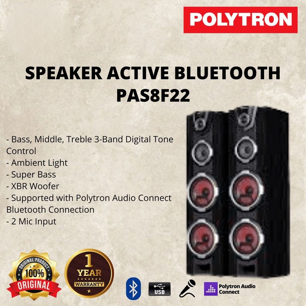 Speaker Active Bluetooth Polytron PAS 8F22 /-FM